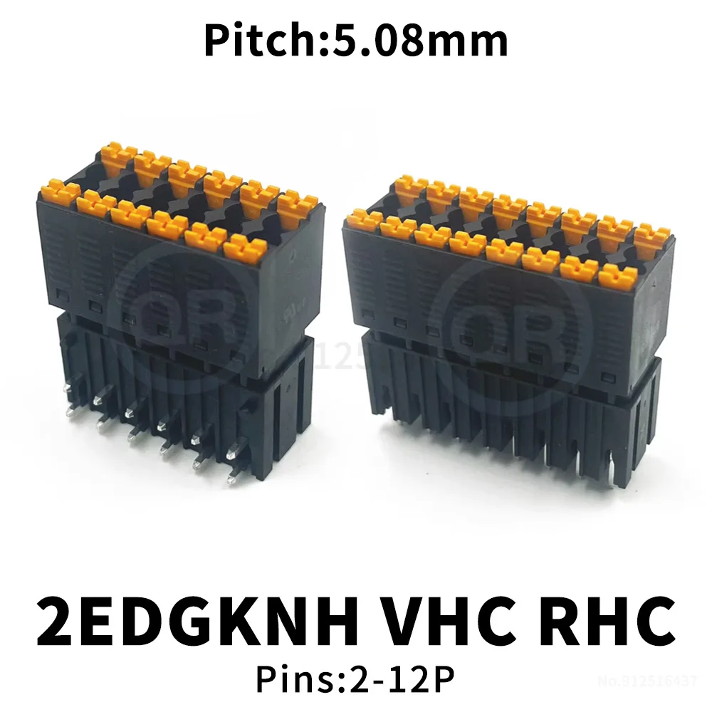 (1 Set) KF 2EDGKNH 2EDGVHC 2EDGRHC 5.08mm Black Double Spring Loaded Dial PCB Terminals 2-12P 15EDGKNH + 15EDGVHC 15EDGRHC 5.08
