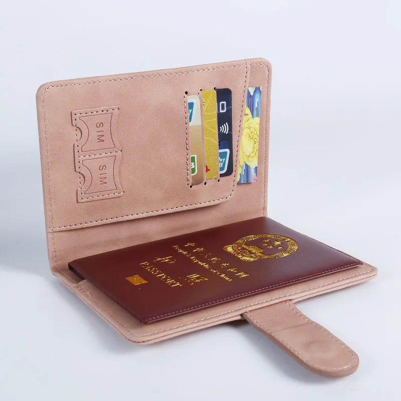 New RFID Passport Holder Convenient Multifunctional ID Card Holder Magnetic Buckle Storage Travel Wallet Passport Holder