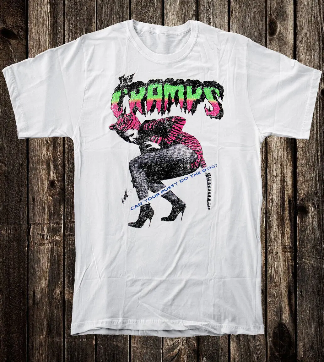 Retro Tee T Shirt 100% Cotton 80's Punk Style The Cramps Pussy Do The Dog