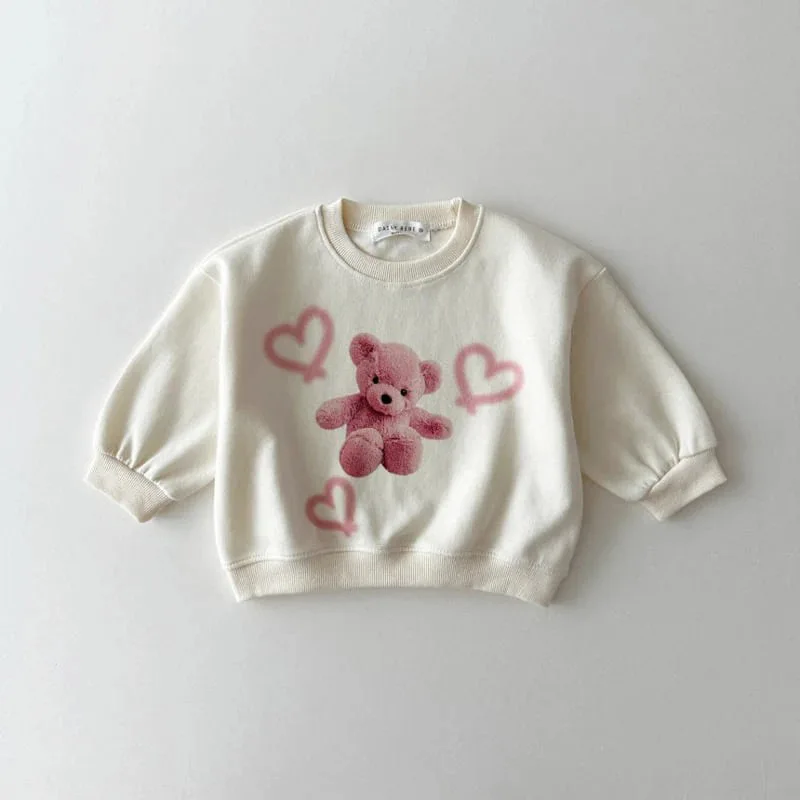 2024 Autumn New Baby Cute Cartoon Print Sweatshirt Children Loose Pullover Boys Girls Long Sleeve Tops Infant Casual Sweatshirt