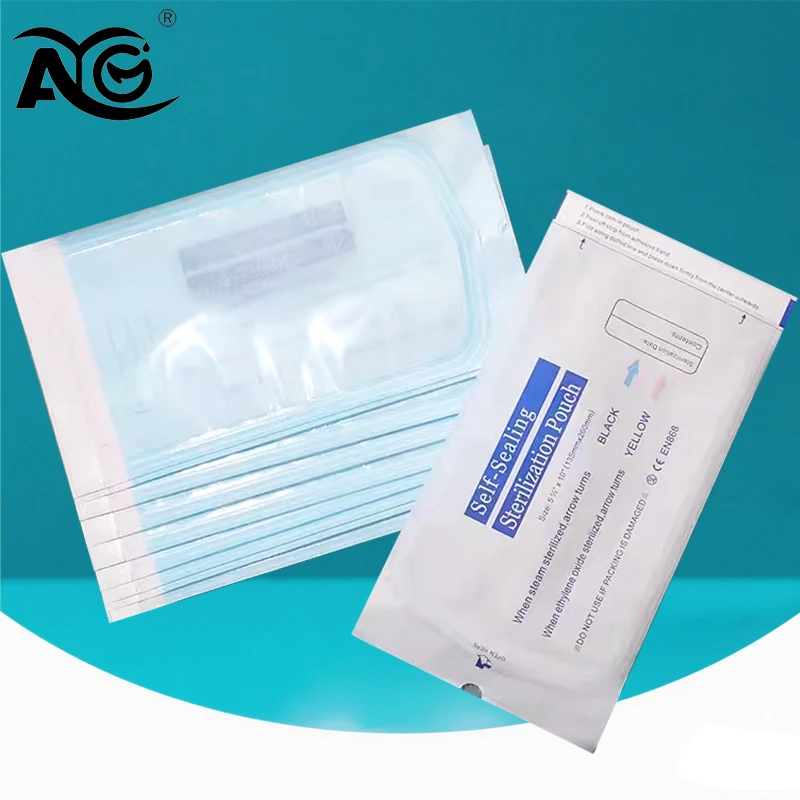 

AG 200Pcs/Box Self-Sealing Sterilization Pouches Disposable Dental Sterilization Bags Storage Bag Dentistry Materials Tools