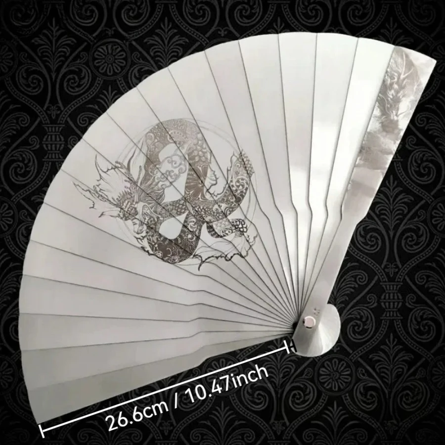 Metal Folding Fan Stainless Steel Martial Arts Ancient Style Iron Fan Self-Defense Kung Fu Tai Chi Hanfu Fan High-end Gift - Image 3