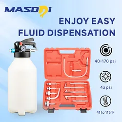 Transmission Fluid Pump and Oil Extractor Pump, 8.5L Pneumatic ATF Pump ATF Filler Pump, 13 ATF Refill Adapters 3 Hoses