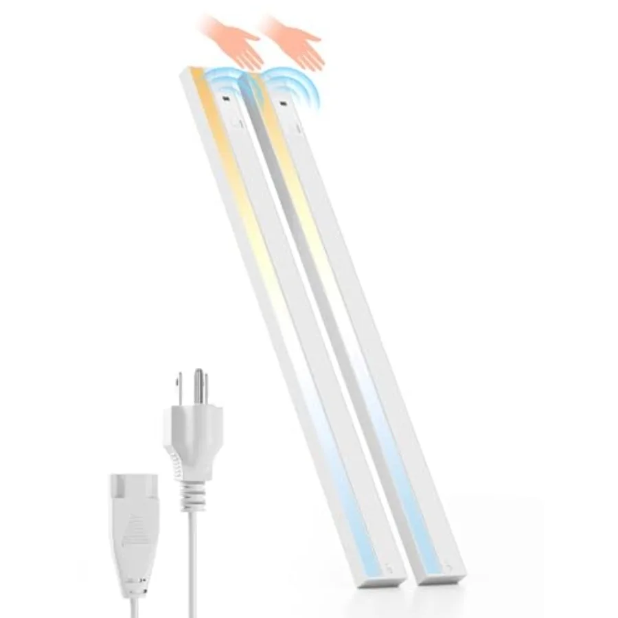 

32 Inch Hand Wave LED Under Cabinet Lighting Plug in or Hardwired with Dimmable 5CCT CRI 90+ 2.4G Wireless Sync Under Counter L