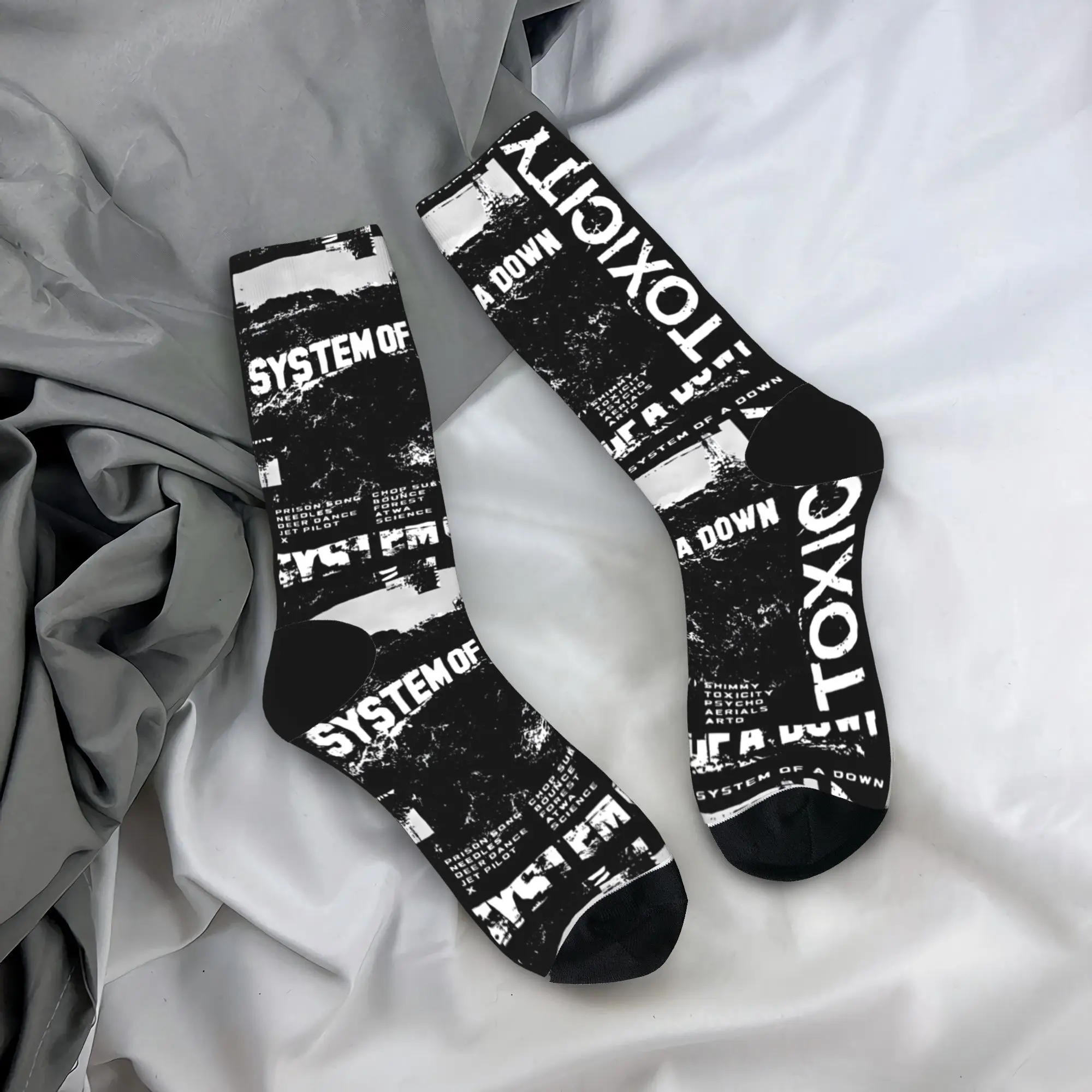 

Systemed of a Down Socks 90s Music Band Funny Stockings Autumn Anti-Slip Adults Men Socks Soft Graphic Climbing Socks