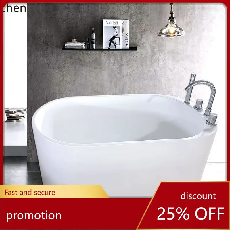 ZML Acrylic Surfing Bathtub Constant Temperature Freestanding Deep Soak Bath Home Use Double Person