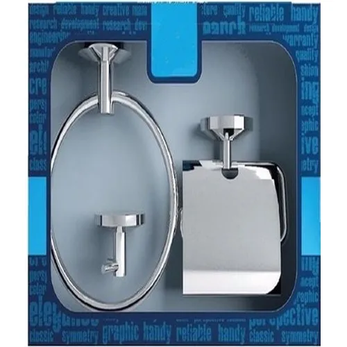 Azm Ironmongery Pisa 3'lü Bathroom Accessories Set Chrome