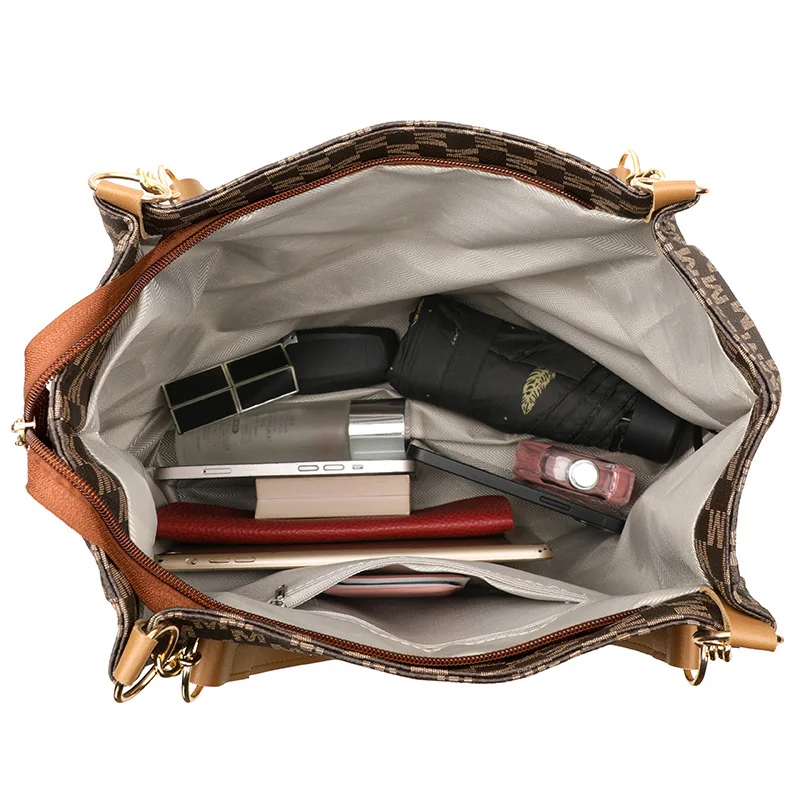 Neue Pendler-Einkaufstasche mit großem Fassungsvermögen, stilvolle Damentasche mit einer Schulter, 2-teiliges Set – Detail 7