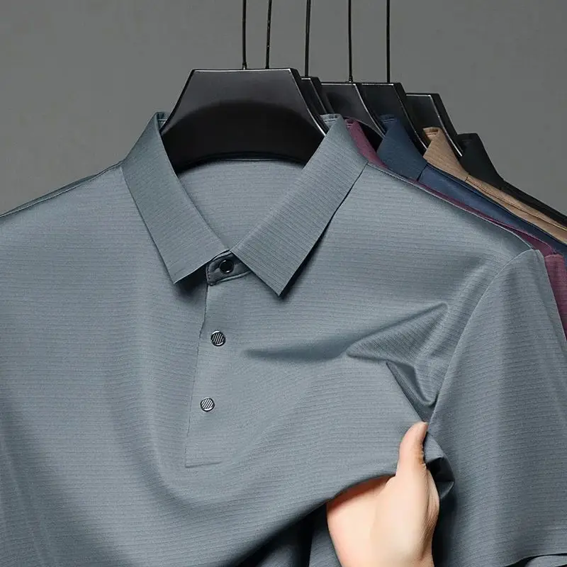 

Men's High-End irt Color Lapel Busin Casual Long Sve Thiened Autumn Special Wide Fit Basic Sle