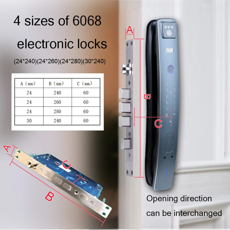 Imagem -06 - Smartdoorlock Digital Bloqueio Eletrônico Câmera de Segurança Monitor Biométrico Fingerprint Senha Desbloqueio Remoto