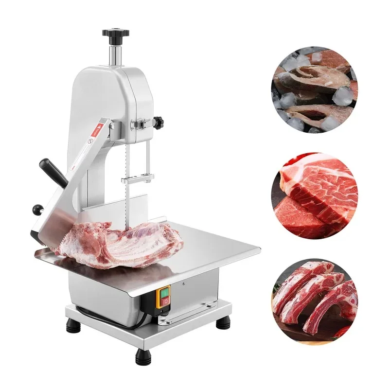 Commercial Electric Meat Bandsaw 650W 1800W Stainless Steel Countertop Bone Sawing Machine Frozen Fish Cutter for Pork