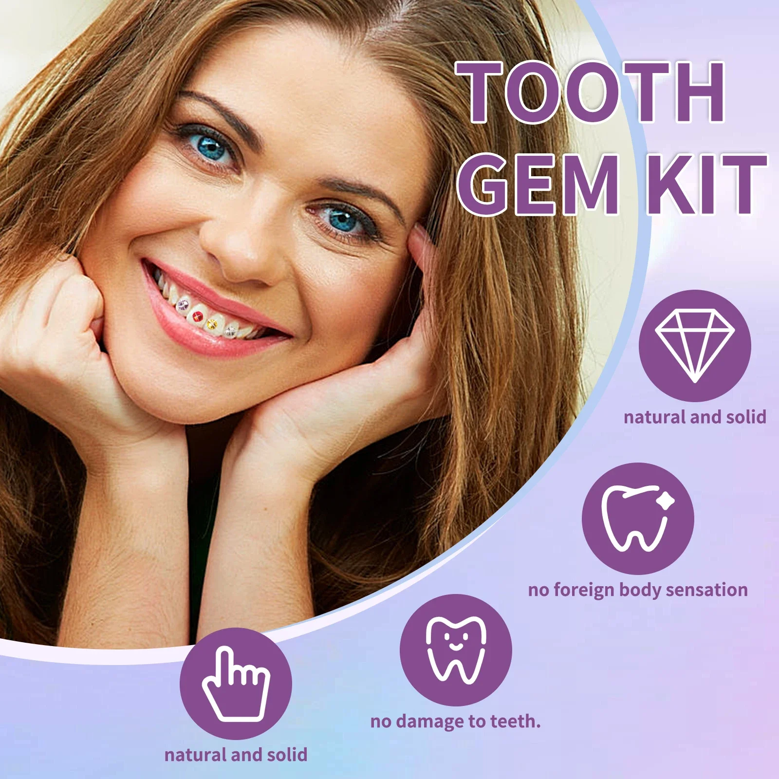 

Self Apply Tooth Gems Kit Easy DIY Crystal Jewelry with Strong Dental Adhesive Removable Smile Decoration