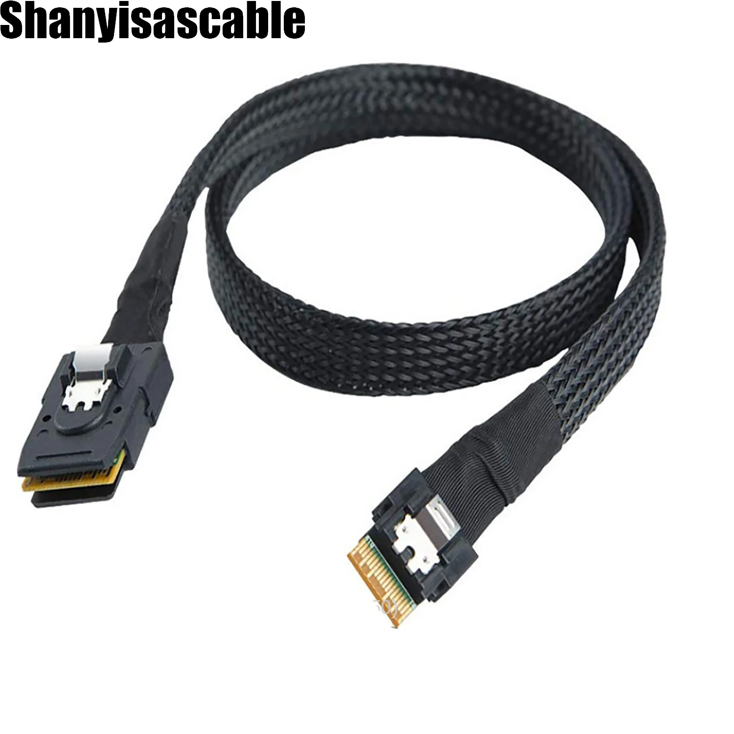 

1,0 M Mini SAS SFF-8087 to Ultraport Slimline SAS Slim 4,0 SFF-8654 4i 38P PCI-Express кабель