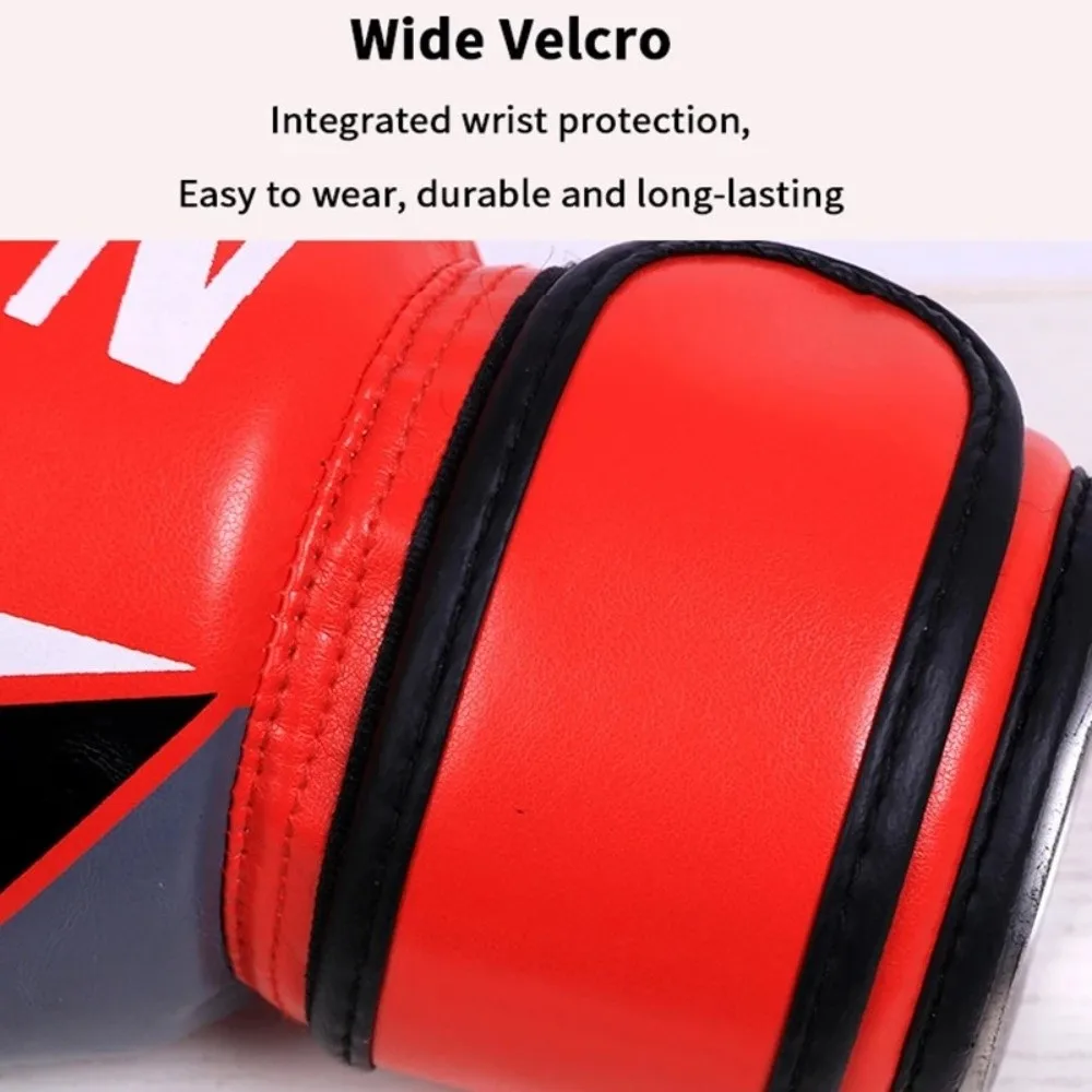 

1 пара боксерских перчаток унисекс из искусственной кожи, амортизирующие дышащие перчатки для кикбоксинга, прочные боевые перчатки для тренировок