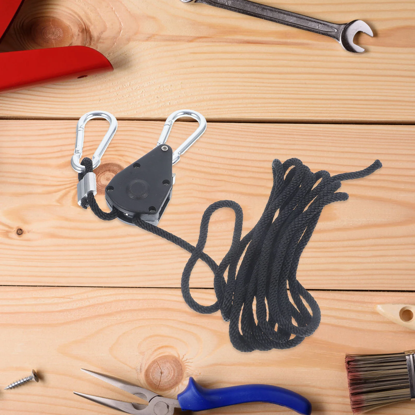 4 Pcs Grow Light Rope Hook Plant Hangers Heavy Duty Ratchet Hanging Coat Abs Adjustable Clip Ropes LED