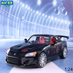 1:24 Honda S2000 Supercar Alloy Car Model Diecast Toy Vehicle High Simitation Cars Toys Kids Gifts Collection J189