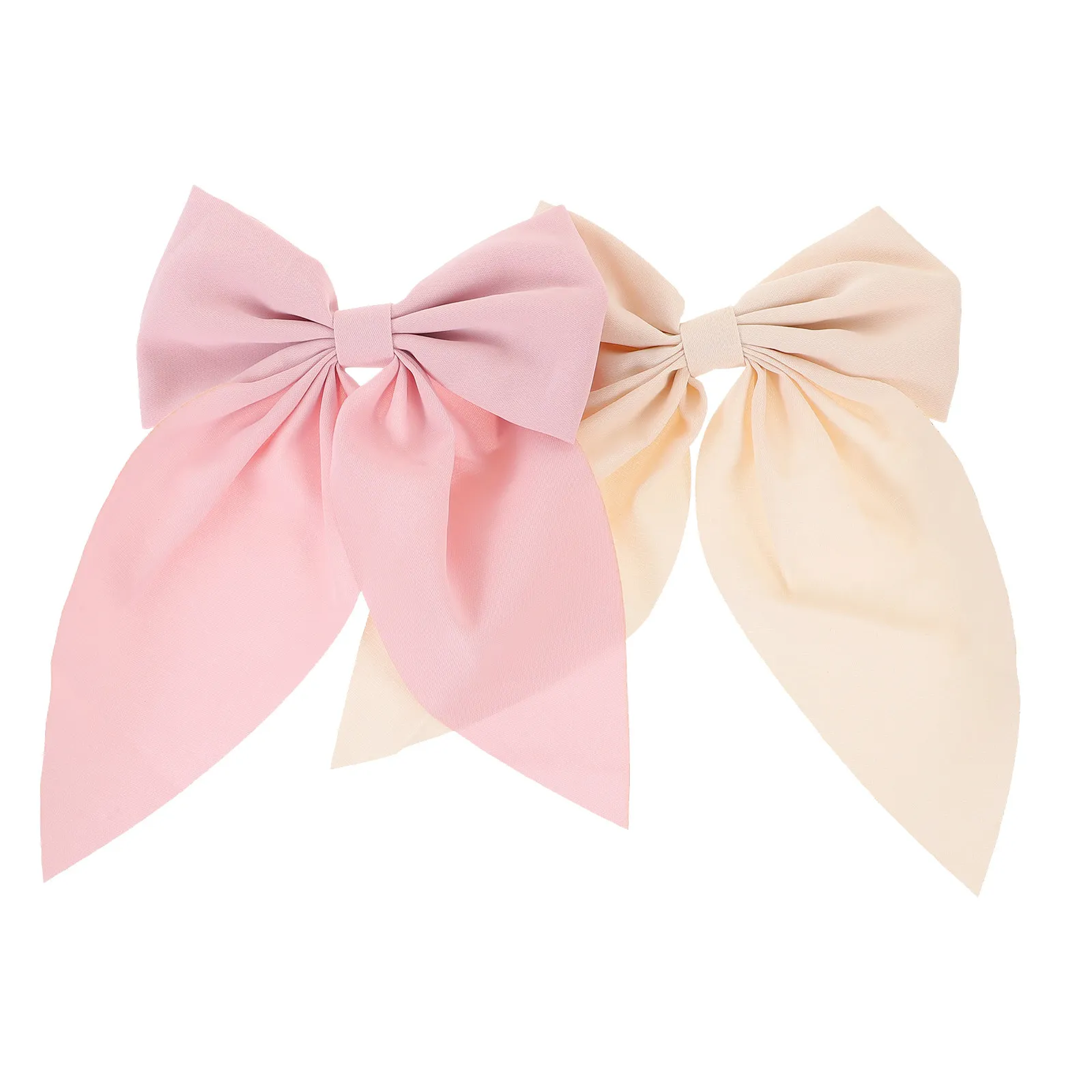 2Pcs Large Bow Hair Clips Simple Delicate Design Non-Slip Long-Lasting Hair Bows for Little Theme Parties School Daily