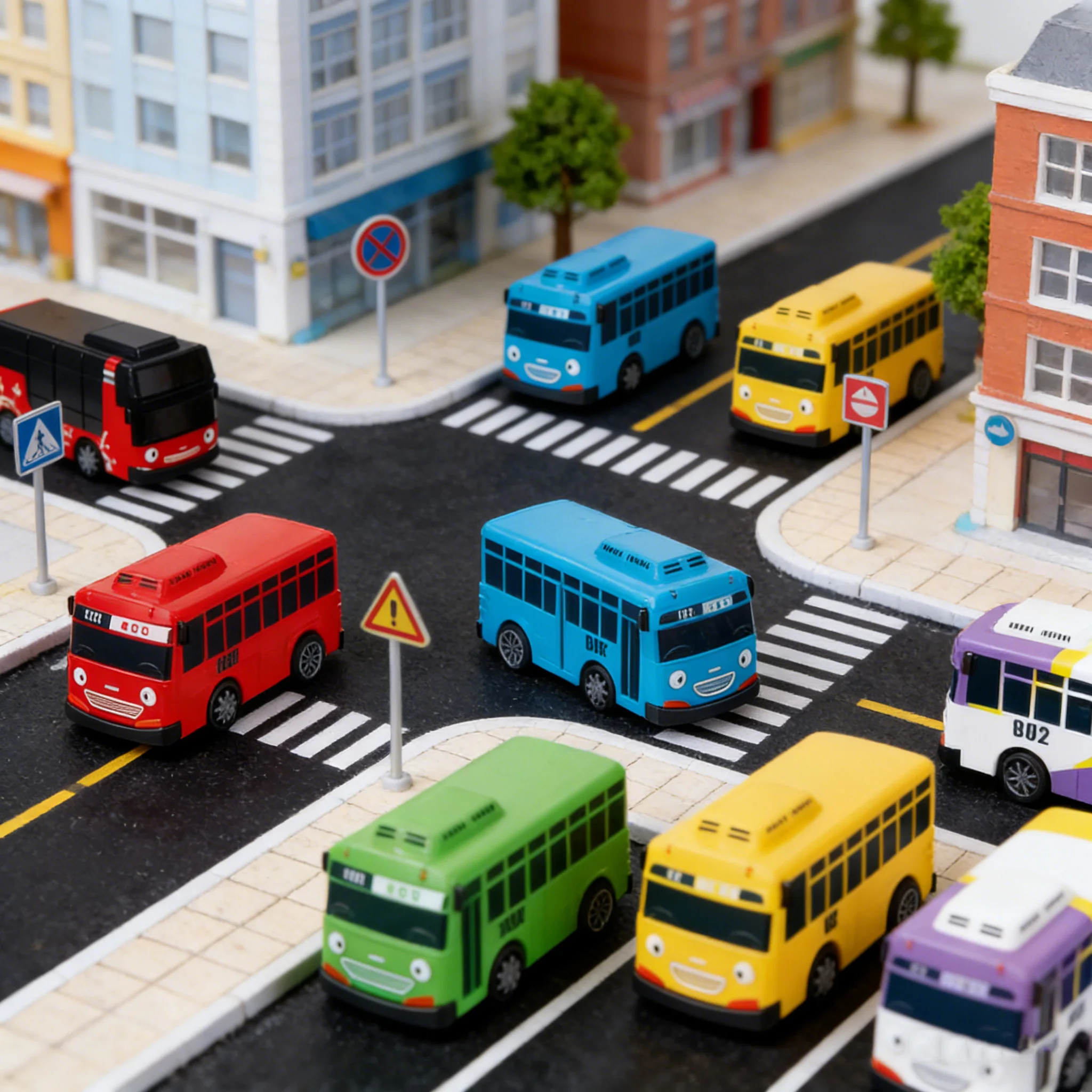 

New Tayo Mini Bus Little Bus Toy Set Openable Doors, Slide & Pull Back Toy Bus For Kids 2026 New Year Gift