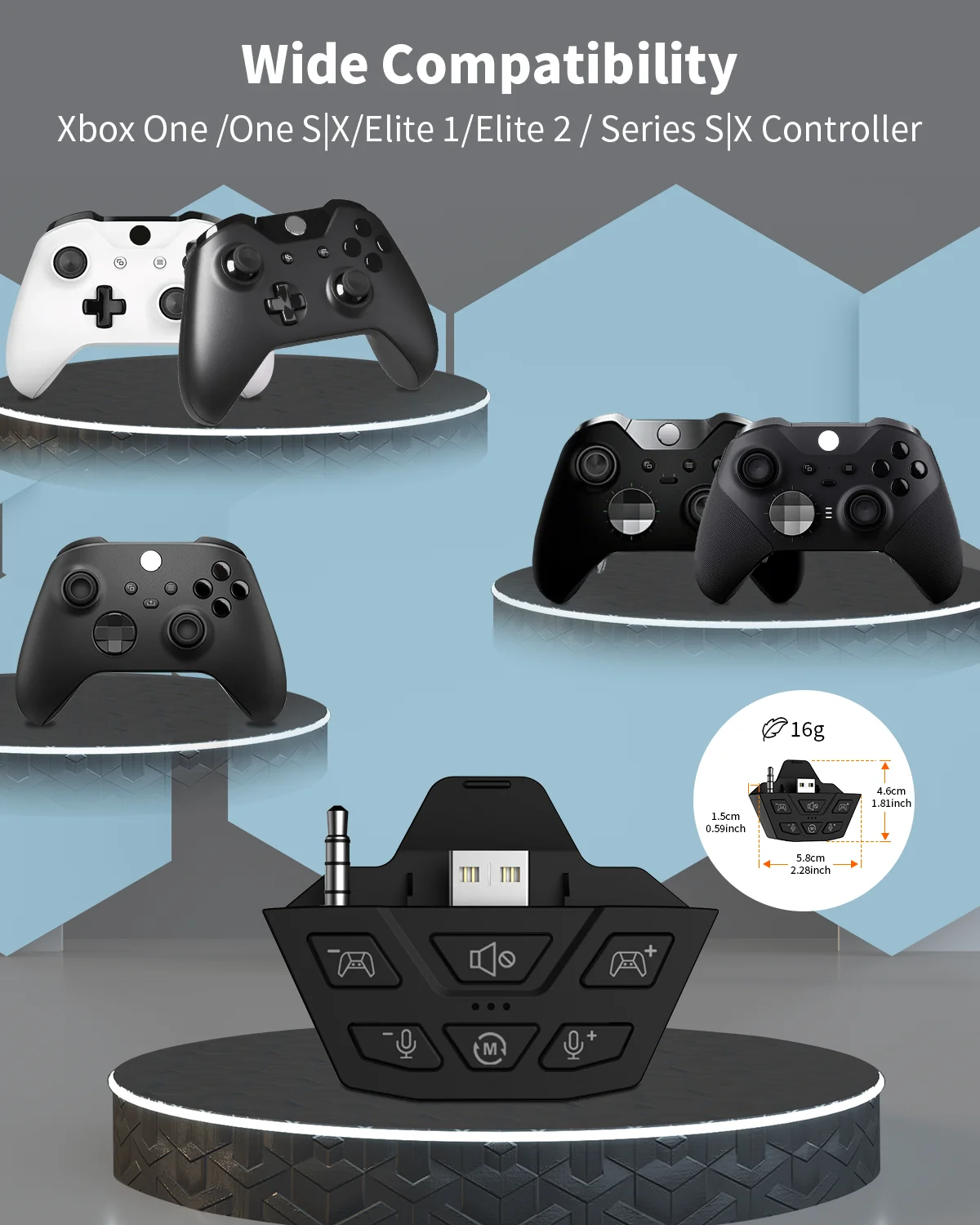 audio controller leegoal xbox one stereo headset adapter