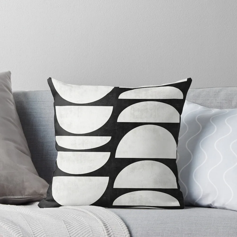 

Mid-Century Modern Pattern No.8 - Black and White Concrete Throw Pillow Sofa Decorative Covers