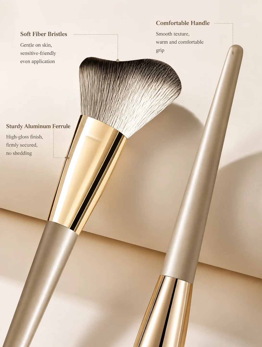 Angled Soft Bristle Single Wave Contour Brush Face Sculpting Blush Makeup Tool for Enhanced Facial Features