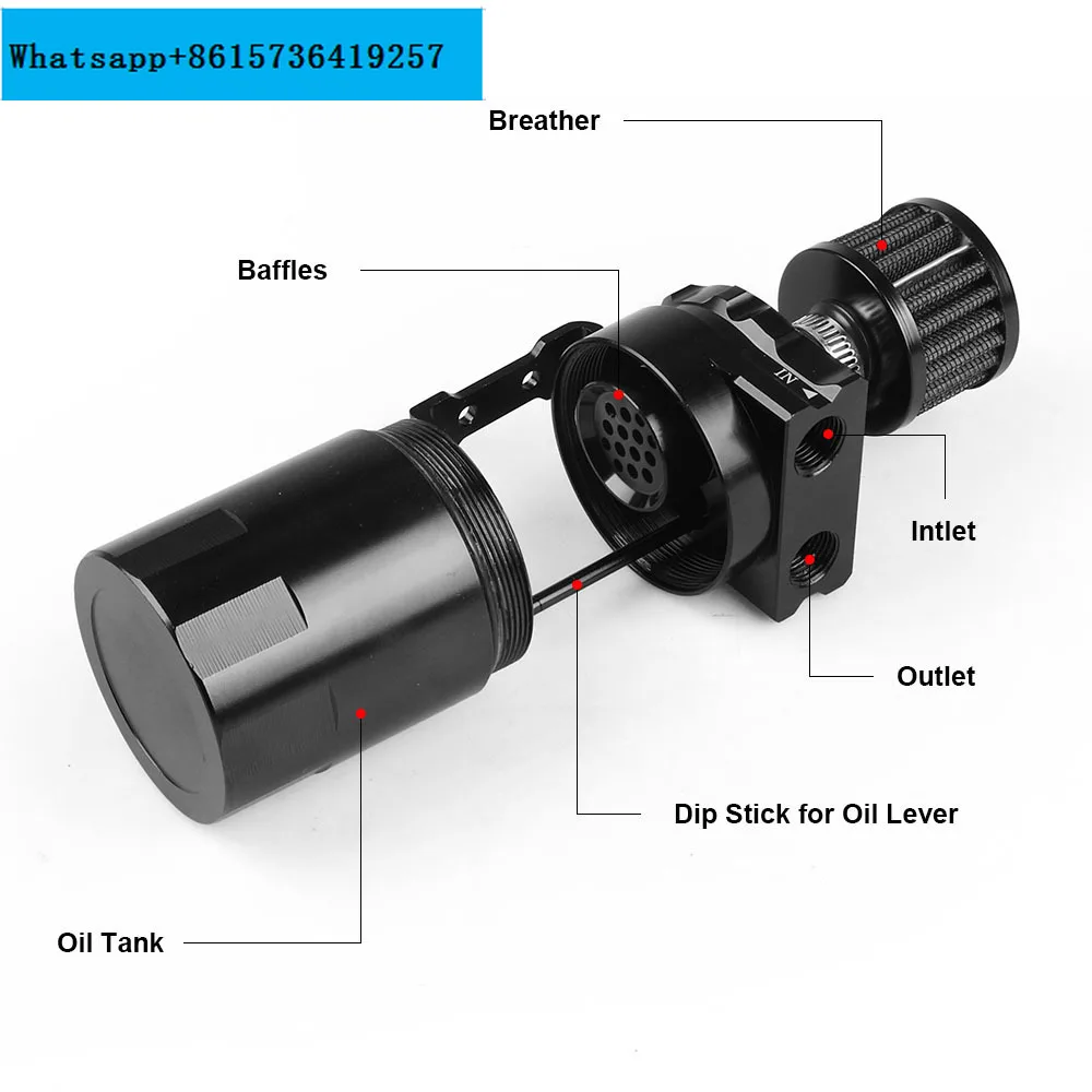 Modified aluminum alloy engine oil breathable pot with air filter 300ML secondary air intake recovery oil pot