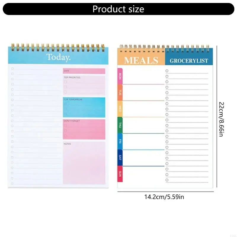 BOIL BOIL BINDING GIORNALITÀ Pianificatore quotidiano Notepadi 100 pagine Pianificatore pasti settimanali rivestiti D5QC