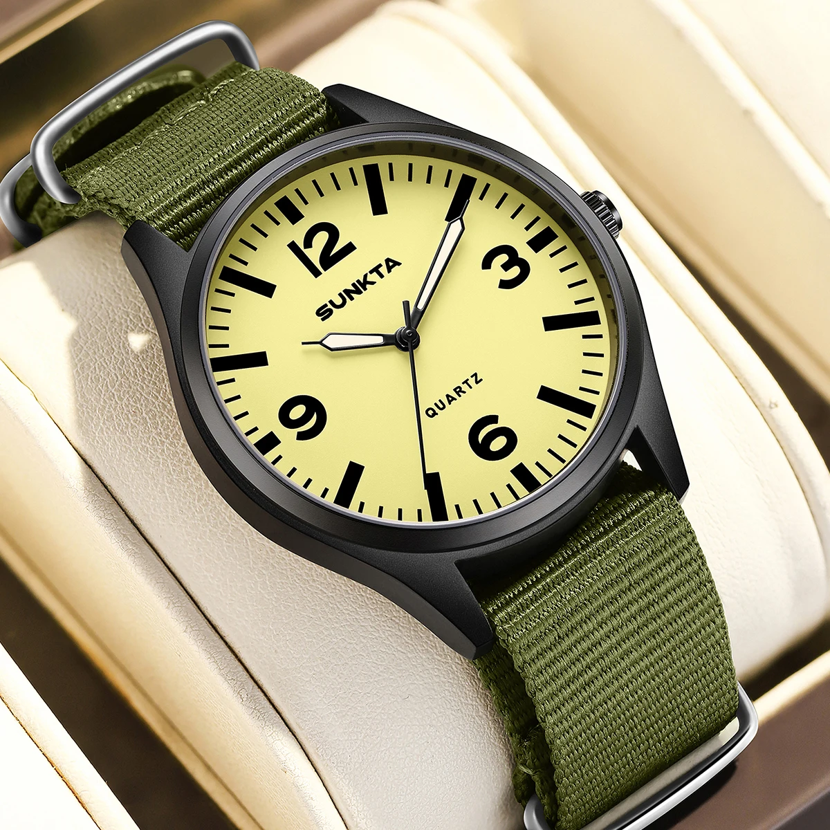 

SUNKTA простые модные тканые холщовые мужские часы в стиле ретро, спортивные уличные светящиеся кварцевые наручные часы, светящиеся часы для мужчин