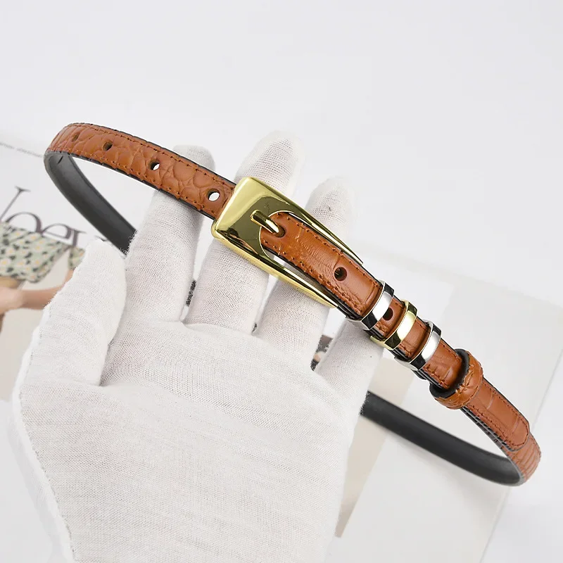 

Новый женский модельер, универсальный брючный костюм, джинсы, декоративные ремни, женские брюки из натуральной кожи, узкие ремни