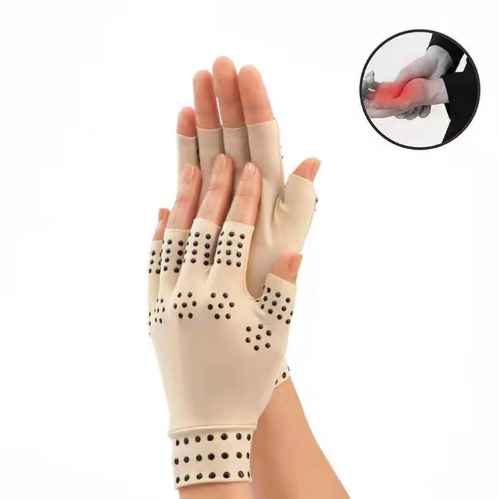 1 Pair Magnetic Therapy Anti Arthritis Hands Gloves Copper Therapy Compression Copper Gloves Ache Pain Relief Health Care Tools