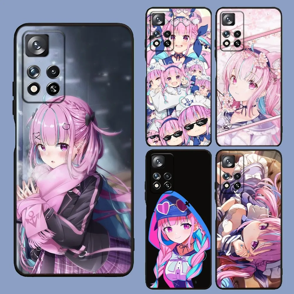 

Minato Aqua Neko Phone Case For Samsung Galaxy A13,A21s,A22,A31,A32,A52,A53,A71,A80,A91 Soft Black Cover