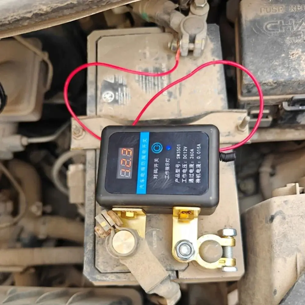 DC 12V Car Battery Disconnect Switch 260A with Remote Automatic Power Shut Off Switch Pure Copper Digital Display