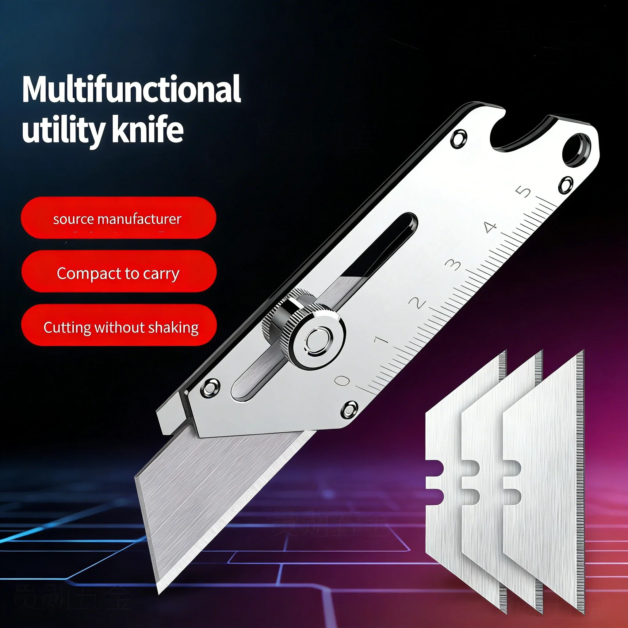 All-Steel Industrial Utility Knife | Heavy Duty Wallpaper & Craft Cutter | Professional Multifunction Tool