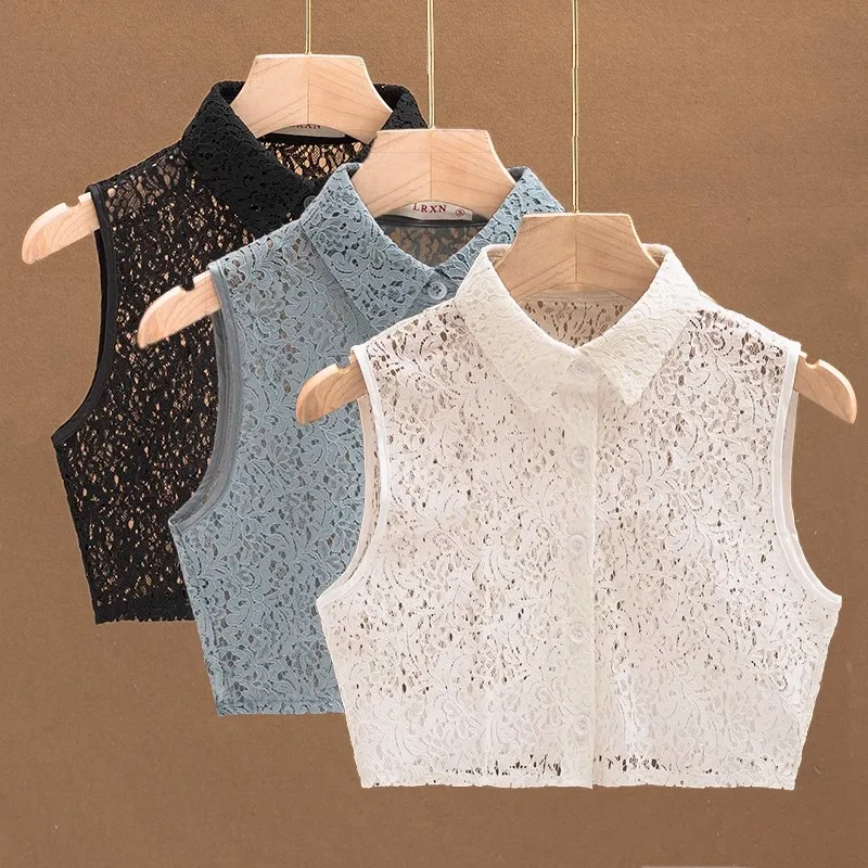 韓国-sle-女性用フェイクカラーレース-irt-襟多用途装飾ベースレイヤー春秋冬ハイエンドファッション