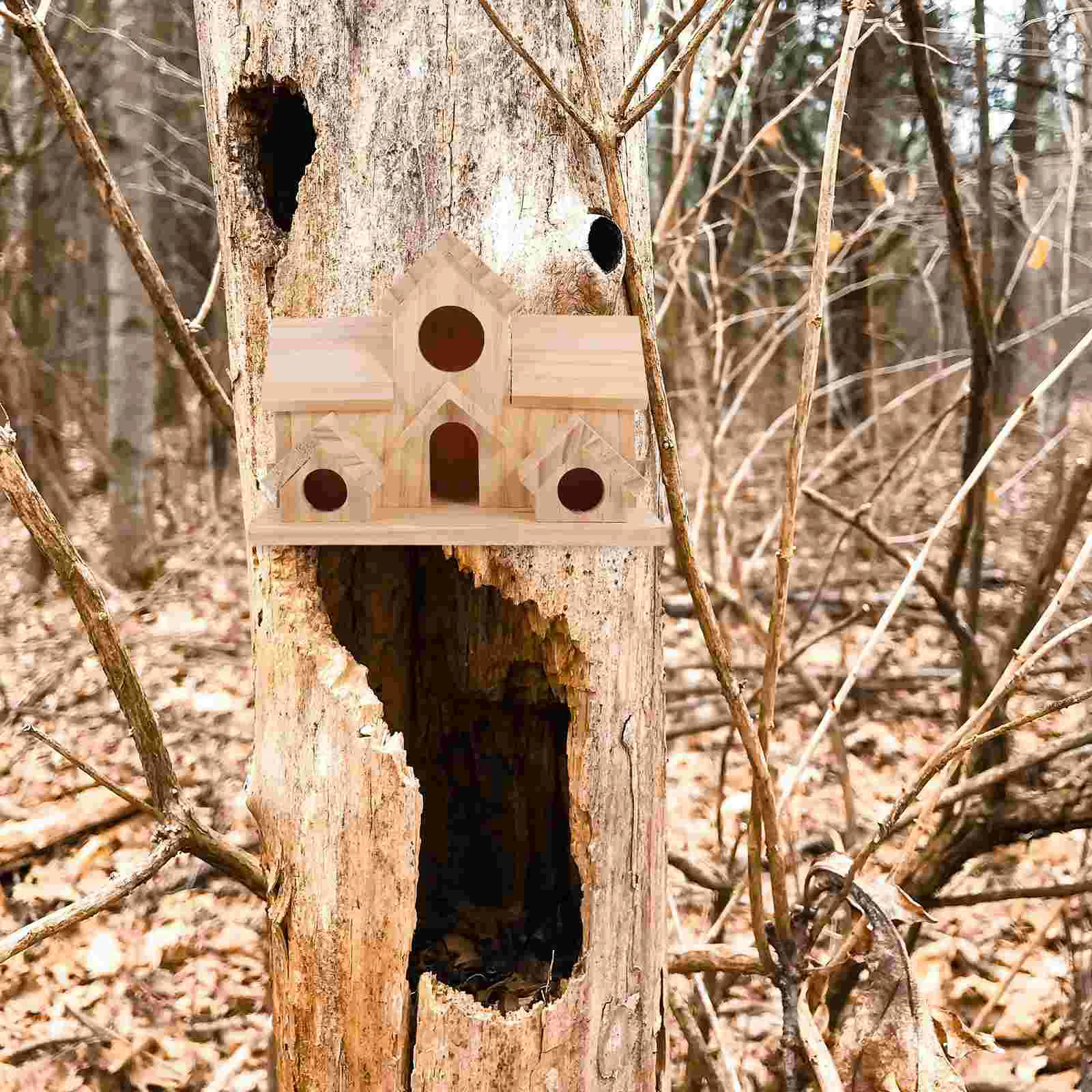 

Hummingbird Nest Feeder Bat Birdcage Rural Hanging Courtyard Birdhouse Wood Houses