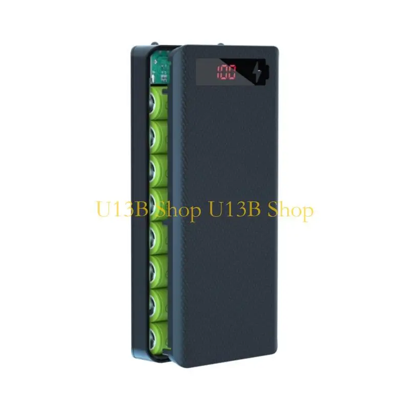 U13B 18650Battery Box DIY حامل للحالة Dual USB LCD Digital DIS