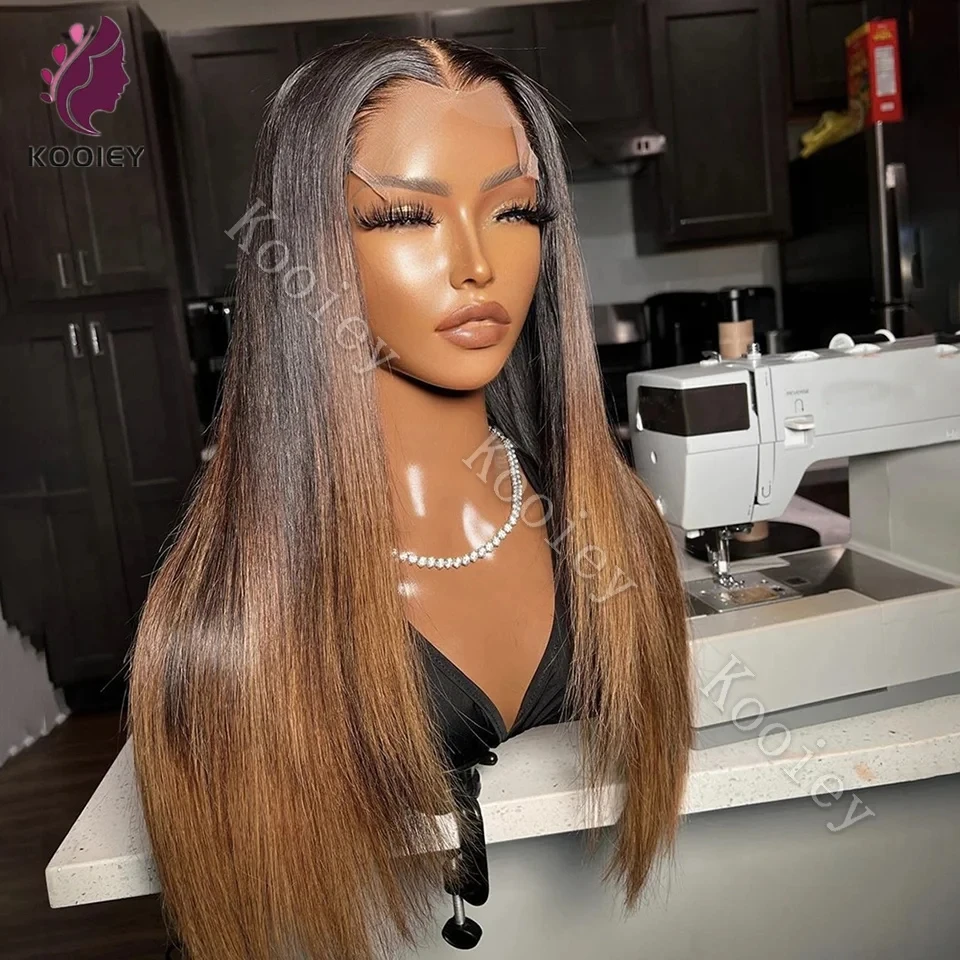 

Highlight Silk Top Lace Closure Wig Bone Straight 360 Full HD Lace Frontal Wigs For Women Human Hair Honey Blonde Lace Front Wig