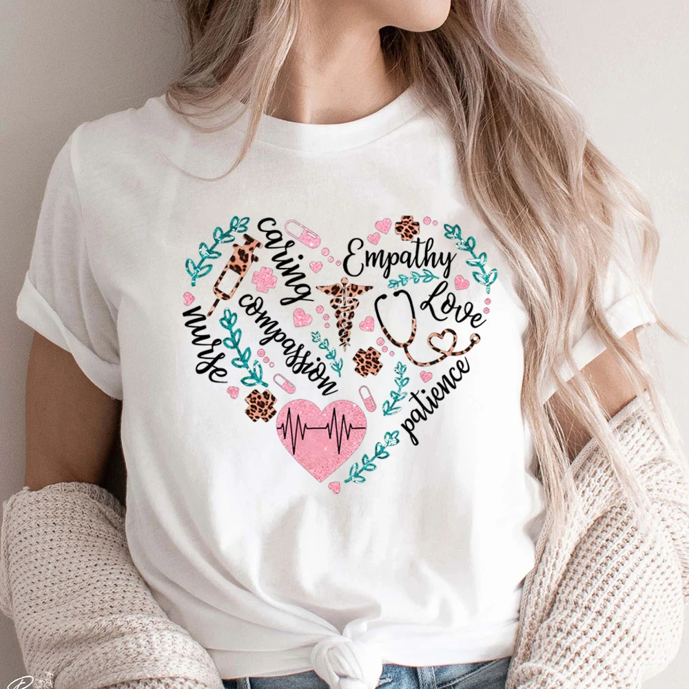 Love Nurse T Shirt for Women Nurse Emergency Room Gift Cute Er Nurse Tee Women Clothing Tops Mothers Day Gift Y2k