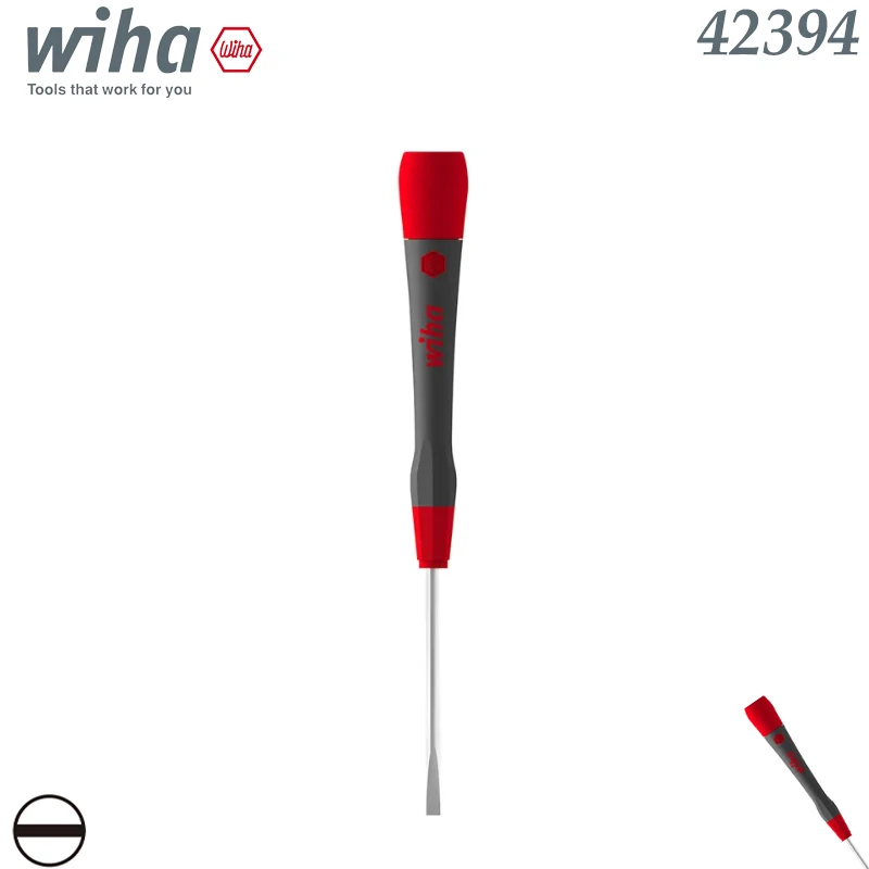 Wiha 42394 SL3.0×50mm Precision Slotted Screwdriver, Non-Slip Mini Flat Screwdriver for Electronics Watch Phone Repair