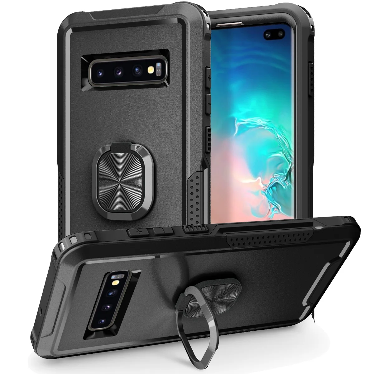 Galaxy S10 Heavy Duty Drop Protection Anti-skid Rugged Shockproof/Dust Proof 3-Layer Phone Case For Samsung Galaxy S10+ Plus