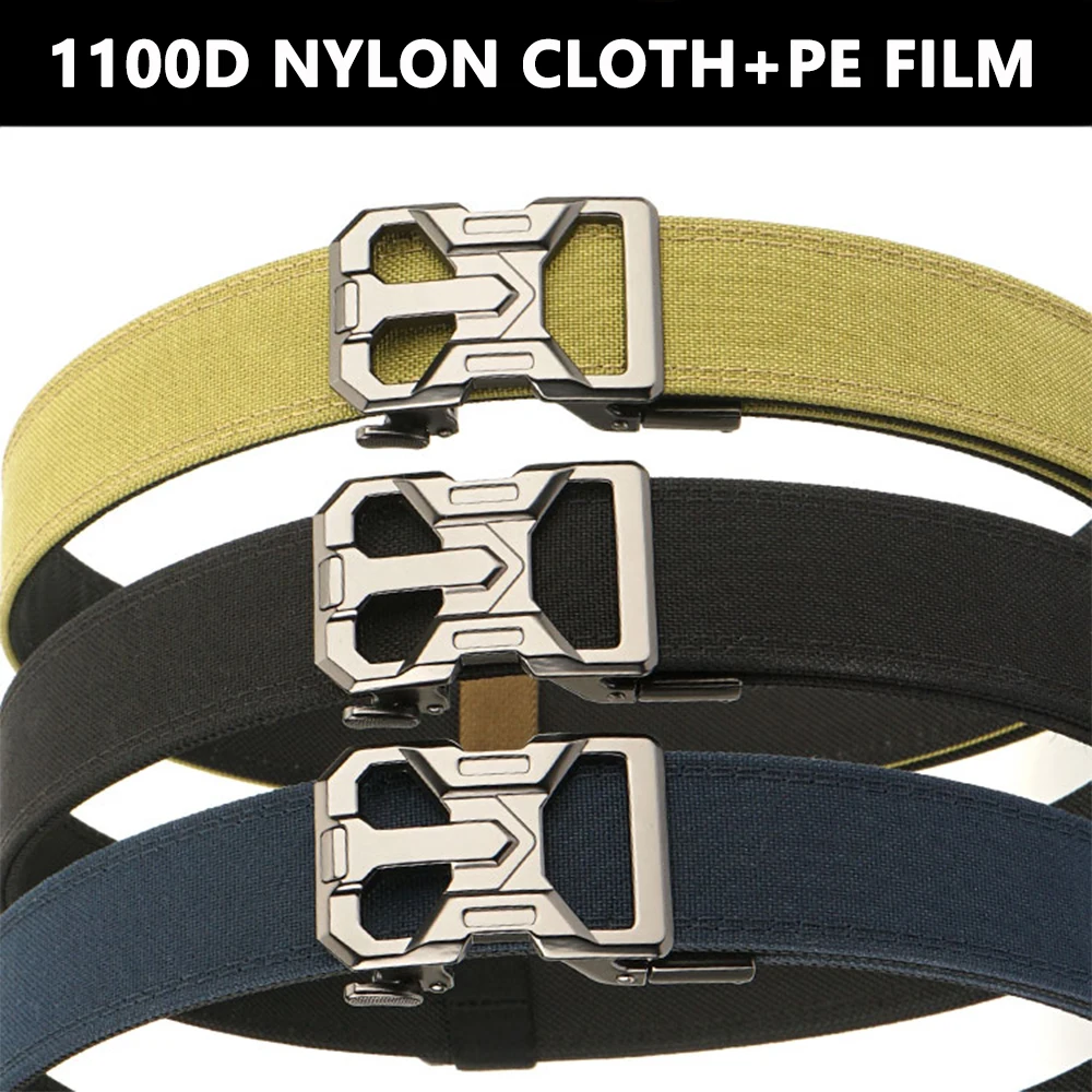 ALPTACTICS EDC Nylon Ratchet Belt Wide Double-layer Reinforced Automatic Buckle Training Quick Hanging Pistol Belt Men Outdoor
