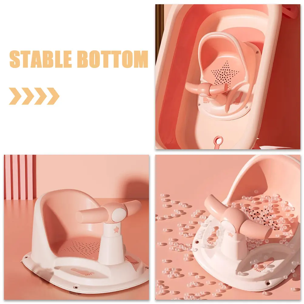 

Baby Bath Seat For Bathtubs Sit Up Bathing Chair Toddler Shower Seat Anti Bath Tub Seat Infant Bath Chair Storage