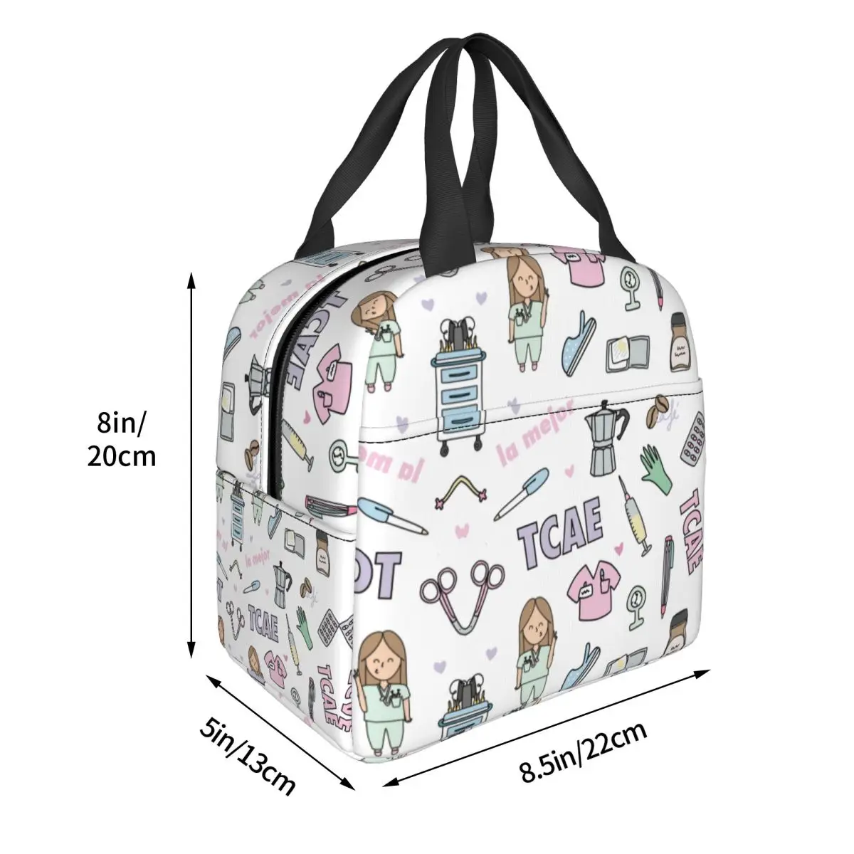 Enfermmera-Enfermmera Lunch Bags para Médico e Enfermeira, Sacos Térmicos, Piquenique Portátil Oxford Lancheira, Bento Pouch