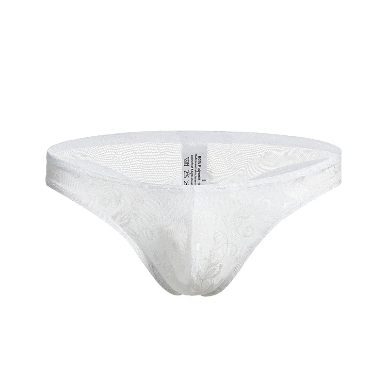 الرجال مثير الدانتيل شفافة الشخصية ملخصات بيكيني g-سلسلة ثونغ لاعبو الاسطوانات طنجة الملابس الداخلية السراويل الغريبة حجم كبير M-XXXL