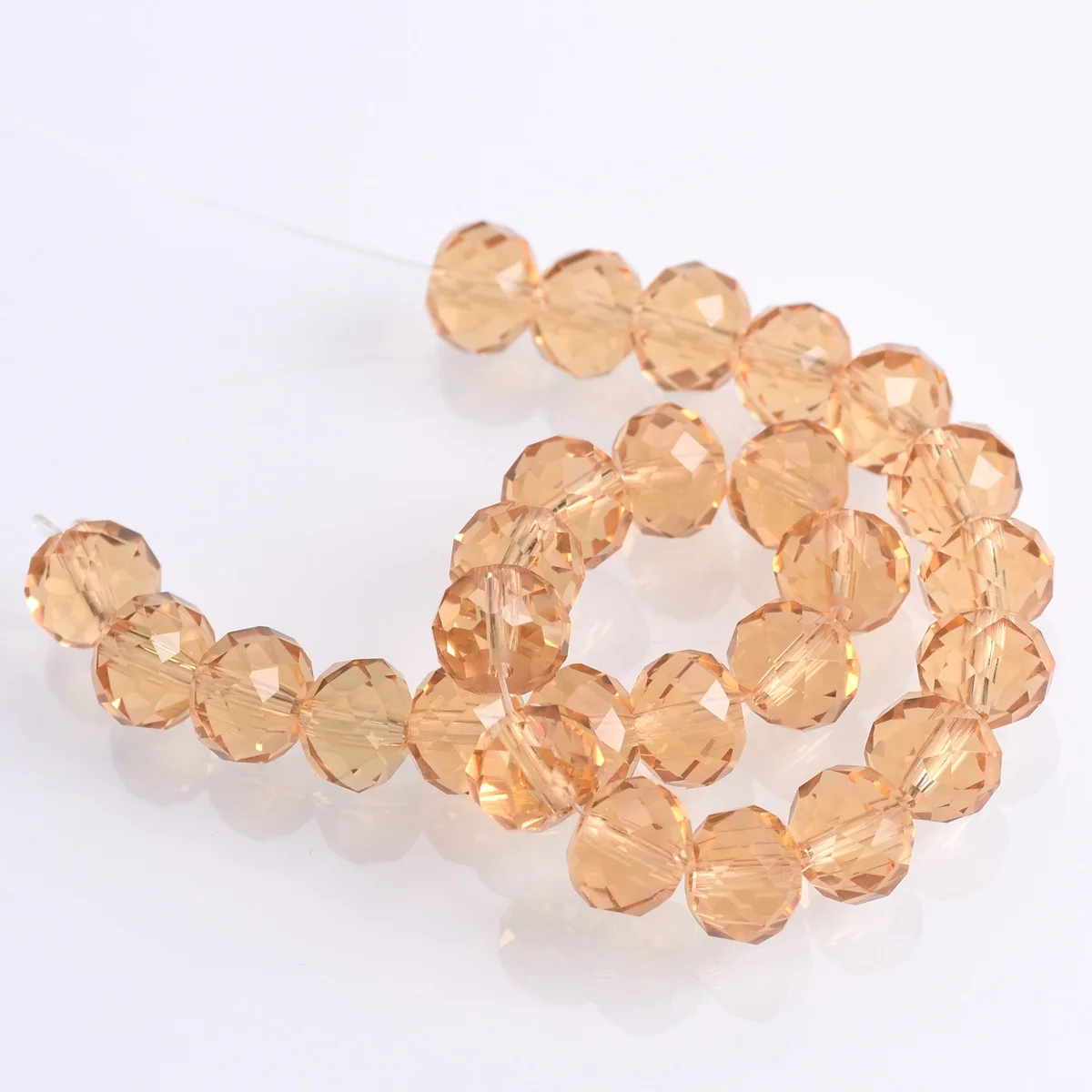 Champagne 3mm 4mm 6mm 8mm 10mm 12mm 14mm 16mm 18mm Rondelle Faceted Crystal Glass Loose Spacer Beads For Jewelry Making DIY