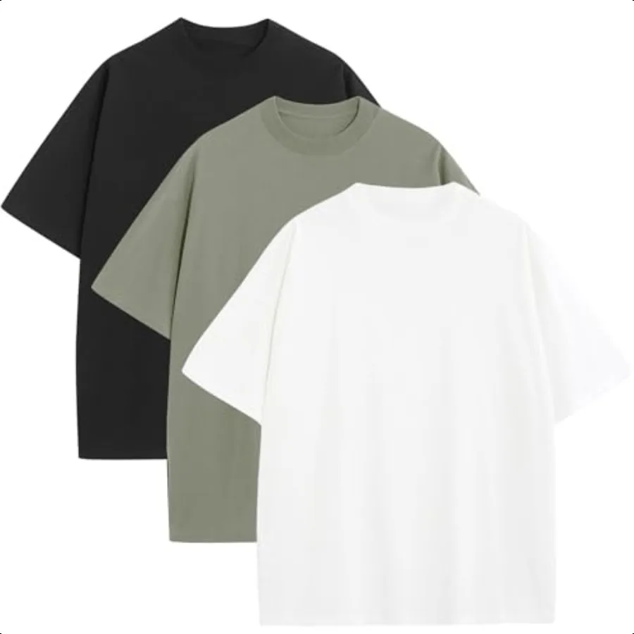 

Mens Oversized TShirts Fashion Loose Fit Crewneck Tshirt Streetwear Heavyweight Short Sleeve Tee Shirt Gym Workout Tops