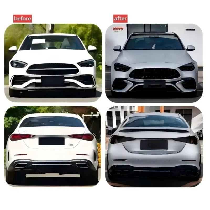 New 22-25 Models  Z C-Class W206 C63  Wide Body Kit 1:1 Scale Screw-On Bumper Fender Park Assist Sensor Cutouts