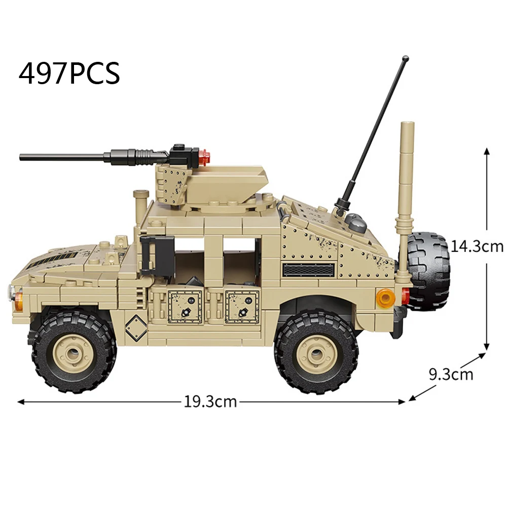 

WW2 Modern Military Batisbrick Building Block Army Figures Toy United States M1114 Light Armored Vehicle Brick For Boys Gifts