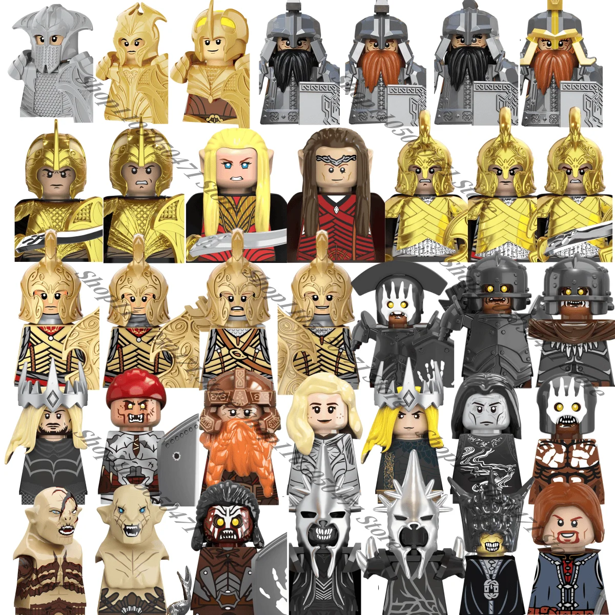 Juguetes de bloques de película populares personajes clásicos del Señor de los Anillos Uruk-hai modelo 3D para niños muñecos de bloques de construcción regalos de vacaciones
