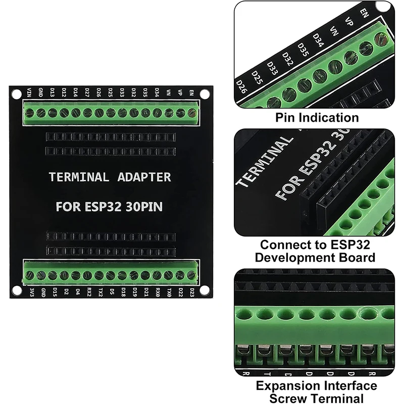 Scheda breakout ESP32 da 3 pezzi GPIO 1 in 2 compatibile con 30 pin ESP32S Scheda di sviluppo ESP32 Chip ESP-WROOM-32 per Arduino